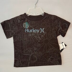 Hurley Kids Dark Brown Tee with Graphic Design